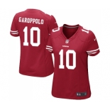 Women's San Francisco 49ers #10 Jimmy Garoppolo Game Red Team Color Football Jersey