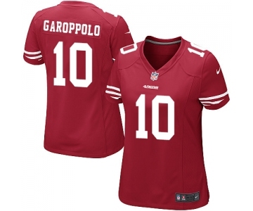 Women's San Francisco 49ers #10 Jimmy Garoppolo Game Red Team Color Football Jersey