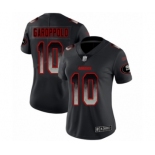 Women's San Francisco 49ers #10 Jimmy Garoppolo Limited Black Smoke Fashion Football Jersey