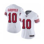 Women's San Francisco 49ers #10 Jimmy Garoppolo Limited White Rush Vapor Untouchable Football Jersey