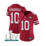 Women's San Francisco 49ers #10 Jimmy Garoppolo Red Team Color Vapor Untouchable Limited Player Super Bowl LIV Bound Football Jersey