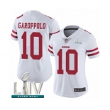 Women's San Francisco 49ers #10 Jimmy Garoppolo White Vapor Untouchable Limited Player Super Bowl LIV Bound Football Jersey