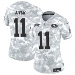 Women's San Francisco 49ers #11 Brandon Aiyuk 2024 F.U.S.E Arctic Camo Salute To Service Limited Stitched Jersey