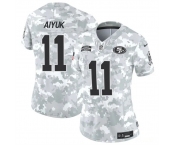 Women's San Francisco 49ers #11 Brandon Aiyuk 2024 F.U.S.E Arctic Camo Salute To Service Limited Stitched Jersey