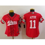 Women's San Francisco 49ers #11 Brandon Aiyuk Red Mexico Cool Base Stitched Baseball Jersey