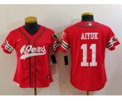 Women's San Francisco 49ers #11 Brandon Aiyuk Red Mexico Cool Base Stitched Baseball Jersey