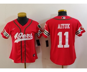 Women's San Francisco 49ers #11 Brandon Aiyuk Red Mexico Cool Base Stitched Baseball Jersey