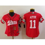 Women's San Francisco 49ers #11 Brandon Aiyuk Red Mexico Cool Base Stitched Baseball Jerseys