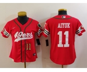 Women's San Francisco 49ers #11 Brandon Aiyuk Red Mexico Cool Base Stitched Baseball Jerseys