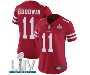 Women's San Francisco 49ers #11 Marquise Goodwin Red Team Color Vapor Untouchable Limited Player Super Bowl LIV Bound Football Jersey