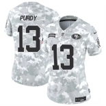 Women's San Francisco 49ers #13 Brock Purdy 2024 F.U.S.E Arctic Camo Salute To Service Limited Stitched Jersey