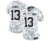 Women's San Francisco 49ers #13 Brock Purdy 2024 F.U.S.E Arctic Camo Salute To Service Limited Stitched Jersey