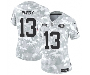 Women's San Francisco 49ers #13 Brock Purdy 2024 F.U.S.E Arctic Camo Salute To Service Limited Stitched Jersey