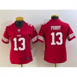 Women's San Francisco 49ers #13 Brock Purdy Red 2023 F.U.S.E. Vapor Untouchable Football Stitched Jersey