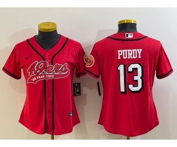 Women's San Francisco 49ers #13 Brock Purdy Red Color Rush With Patch Cool Base Stitched Baseball Jersey