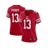 Women's San Francisco 49ers #13 Brock Purdy Red Stitched Game Jersey(Run Small)