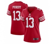 Women's San Francisco 49ers #13 Brock Purdy Red Stitched Game Jersey(Run Small)