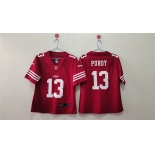 Women's San Francisco 49ers #13 Brock Purdy Red Vapor Football Stitched Jersey