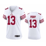 Women's San Francisco 49ers #13 Brock Purdy White Stitched Game Jersey(Run Small)