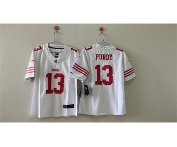 Women's San Francisco 49ers #13 Brock Purdy White Vapor Football Stitched Jersey