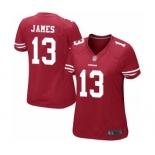 Women's San Francisco 49ers #13 Richie James Game Red Team Color Football Jersey