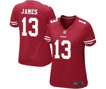 Women's San Francisco 49ers #13 Richie James Game Red Team Color Football Jersey