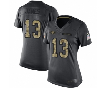 Women's San Francisco 49ers #13 Richie James Limited Black 2016 Salute to Service Football Jersey