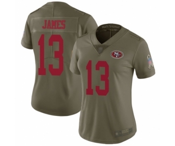 Women's San Francisco 49ers #13 Richie James Limited Olive 2017 Salute to Service Football Jersey