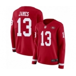 Women's San Francisco 49ers #13 Richie James Limited Red Therma Long Sleeve Football Jersey