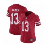 Women's San Francisco 49ers #13 Richie James Red Team Color Vapor Untouchable Limited Player Football Jersey