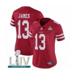 Women's San Francisco 49ers #13 Richie James Red Team Color Vapor Untouchable Limited Player Super Bowl LIV Bound Football Jersey