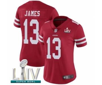 Women's San Francisco 49ers #13 Richie James Red Team Color Vapor Untouchable Limited Player Super Bowl LIV Bound Football Jersey