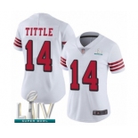 Women's San Francisco 49ers #14 Y.A. Tittle Limited White Rush Vapor Untouchable Super Bowl LIV Bound Football Jersey