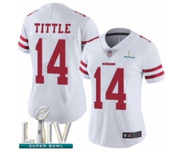 Women's San Francisco 49ers #14 Y.A. Tittle White Vapor Untouchable Limited Player Super Bowl LIV Bound Football Jersey