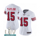 Women's San Francisco 49ers #15 Trent Taylor Limited White Rush Vapor Untouchable Super Bowl LIV Bound Football Jersey