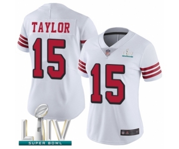 Women's San Francisco 49ers #15 Trent Taylor Limited White Rush Vapor Untouchable Super Bowl LIV Bound Football Jersey