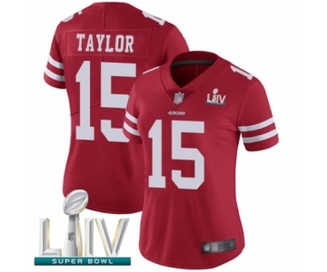 Women's San Francisco 49ers #15 Trent Taylor Red Team Color Vapor Untouchable Limited Player Super Bowl LIV Bound Football Jersey