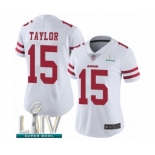 Women's San Francisco 49ers #15 Trent Taylor White Vapor Untouchable Limited Player Super Bowl LIV Bound Football Jersey