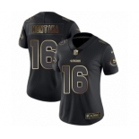 Women's San Francisco 49ers #16 Joe Montana Black Gold Vapor Untouchable Limited Football Jersey