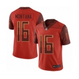 Women's San Francisco 49ers #16 Joe Montana Limited Red City Edition Football Jersey