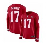 Women's San Francisco 49ers #17 Emmanuel Sanders Limited Red Therma Long Sleeve Football Jersey