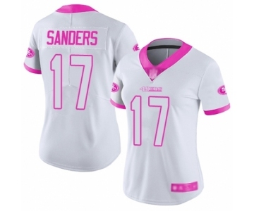 Women's San Francisco 49ers #17 Emmanuel Sanders Limited White Pink Rush Fashion Football Jersey