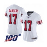 Women's San Francisco 49ers #17 Emmanuel Sanders Limited White Rush Vapor Untouchable 100th Season Football Jersey