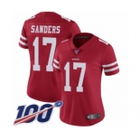 Women's San Francisco 49ers #17 Emmanuel Sanders Red Team Color Vapor Untouchable Limited Player 100th Season Football Jersey