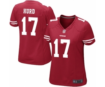 Women's San Francisco 49ers #17 Jalen Hurd Game Red Team Color Football Jersey