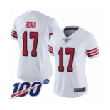 Women's San Francisco 49ers #17 Jalen Hurd Limited White Rush Vapor Untouchable 100th Season Football Jersey