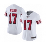 Women's San Francisco 49ers #17 Jalen Hurd Limited White Rush Vapor Untouchable Football Jersey