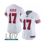 Women's San Francisco 49ers #17 Jalen Hurd Limited White Rush Vapor Untouchable Super Bowl LIV Bound Football Jersey