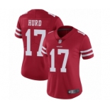 Women's San Francisco 49ers #17 Jalen Hurd Red Team Color Vapor Untouchable Limited Player Football Jersey