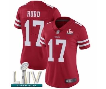 Women's San Francisco 49ers #17 Jalen Hurd Red Team Color Vapor Untouchable Limited Player Super Bowl LIV Bound Football Jersey